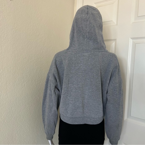 Thrasher Magazine Grey Cropped long sleeve Hoodie Size Small - Picture 3 of 6